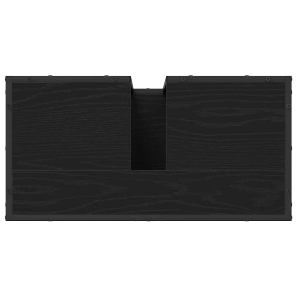 Комплект мебели за баня с рафт 4 pcs Черния дъб Инженерно дърво