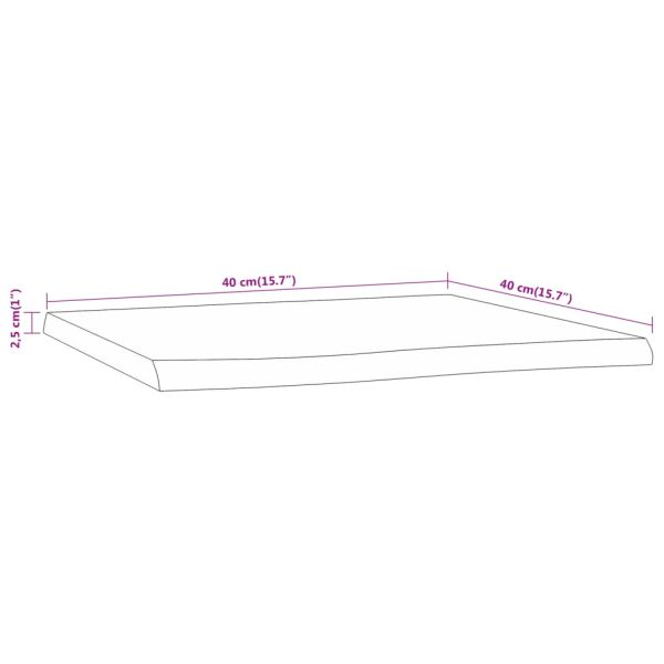 Плот за маса, 40x40x2,5 см, правоъгълен, акация масив, жив ръб