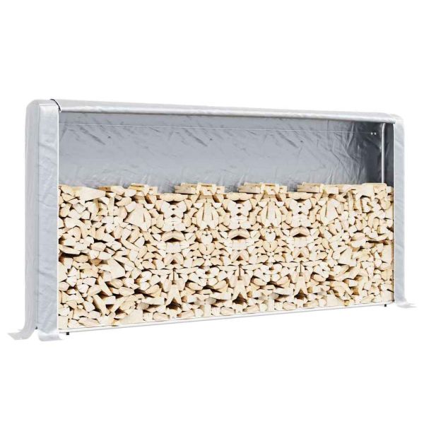 Стойка за дърва за огрев с дъждобран Поцинкована стомана