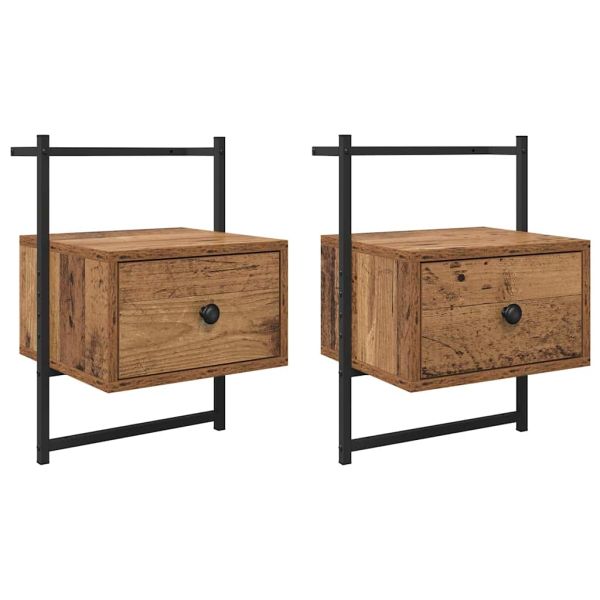 Нощен шкаф 2 pcs Старо дърво 35 x 30 x 51 см Инженерно дърво