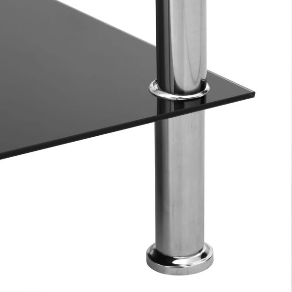 Странична маса, прозрачна, 45x50x45 см, закалено стъкло