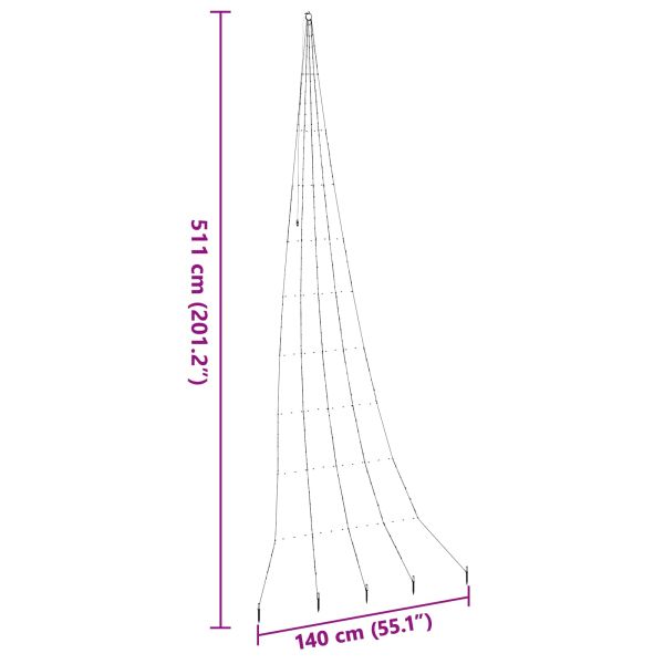 LED коледна елха с колчета за земя Топло бяло 511 см Метал
