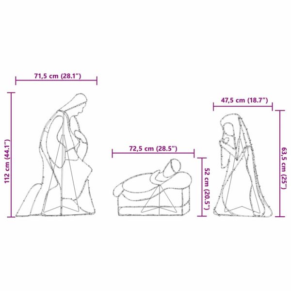 Светеща ясла с 550 LED светодиода Многоцветен 112 x 72 см ПВЦ