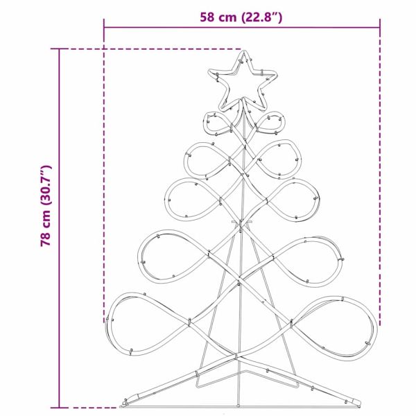Светлина във форма на коледен бор Многоцветен 80 x 56 см ПВЦ