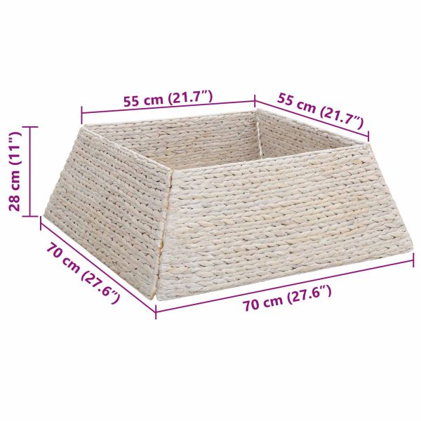 Коло за коледно дърво Бяло 70 x 70 x 28 см Воден хиацинт