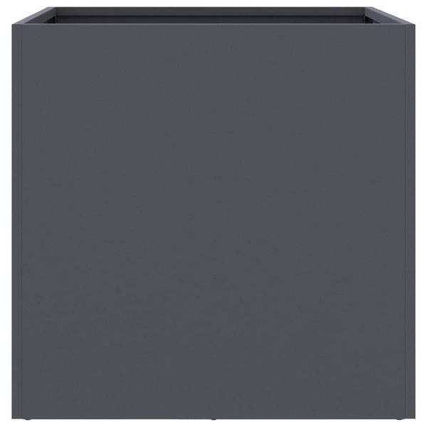 Кашпи, 2 бр, антрацит, 49x47x46 см, стомана