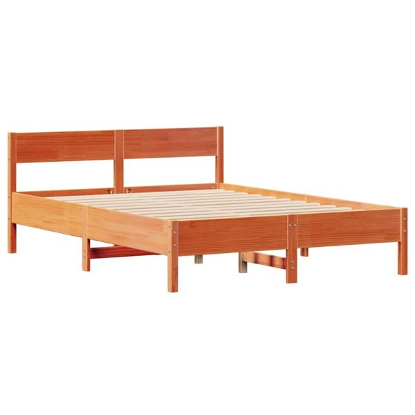 Рамка за легло без матрак, восъчнокафяв, 120x200 см, бор масив