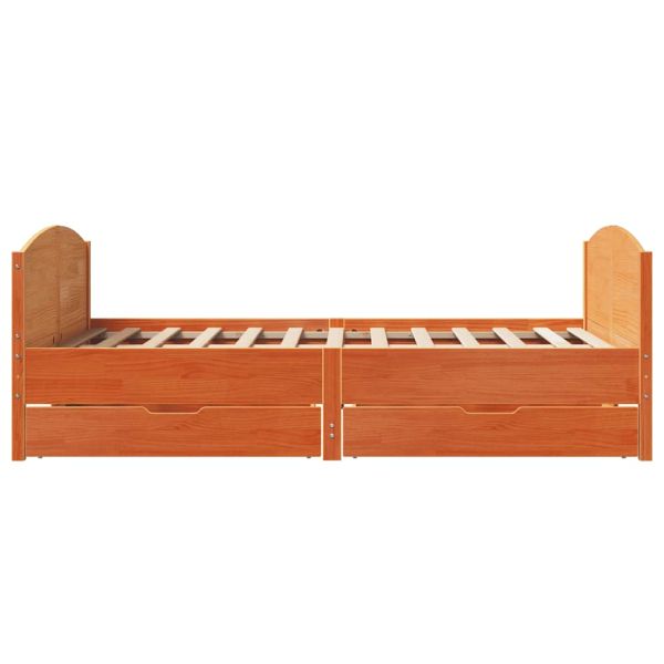 Рамка за легло без матрак, восъчнокафяв, 150x200 см, бор масив