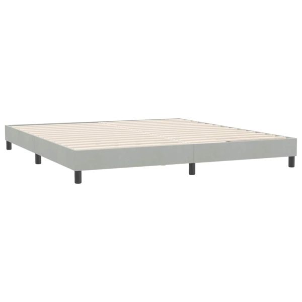 Box Spring легло без матрак Светло сиво 180x210 cm кадифе