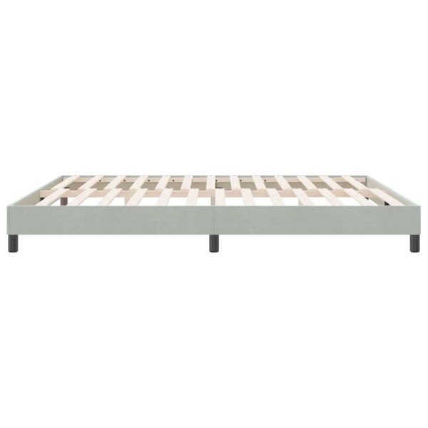 Box Spring легло без матрак Светло сиво 180x210 cm кадифе