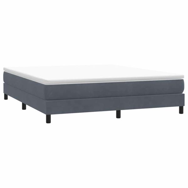 Box Spring легло без матрак Тъмно сиво 180x210 cm Кадифе