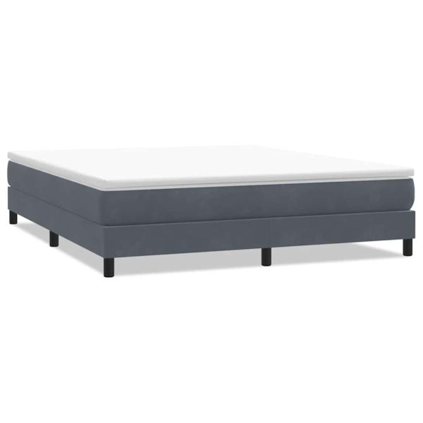 Box Spring легло без матрак Тъмно сиво 180x210 cm Кадифе