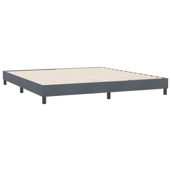 Box Spring легло без матрак Тъмно сиво 180x210 cm Кадифе