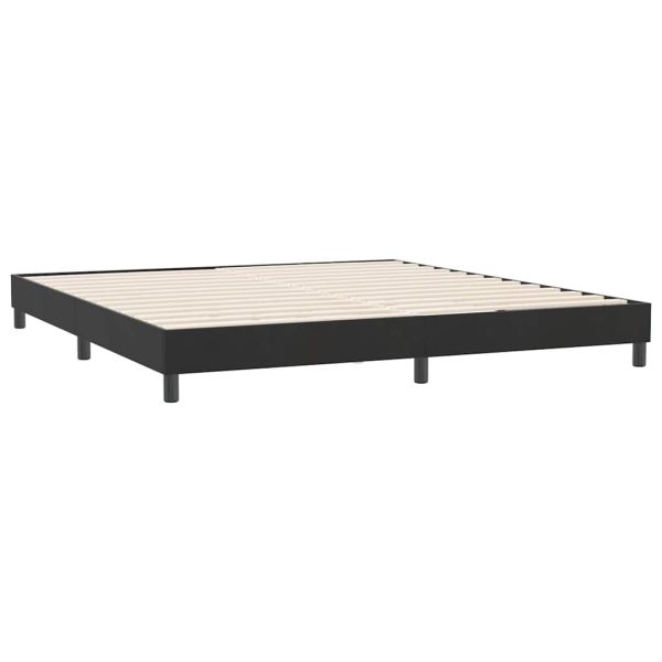 Box Spring Легло без матрак Черно 180x210 cm Кадифе