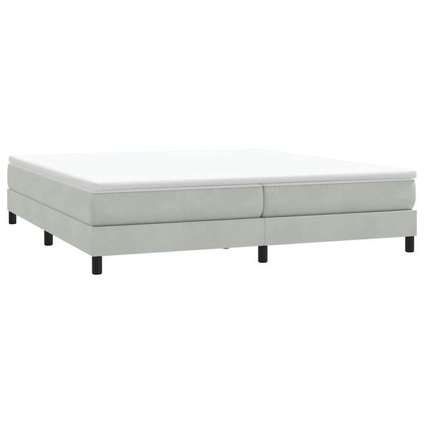 Box Spring Легло без матрак Светло сиво 200x210 cm Кадифе