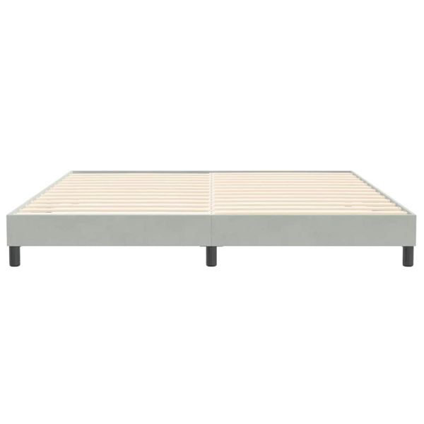 Box Spring Легло без матрак Светло сиво 200x210 cm Кадифе
