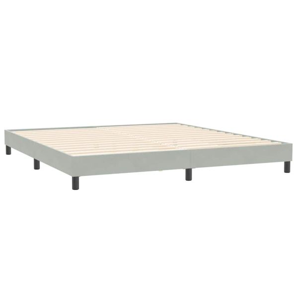 Box Spring Легло без матрак Светло сиво 200x210 cm Кадифе