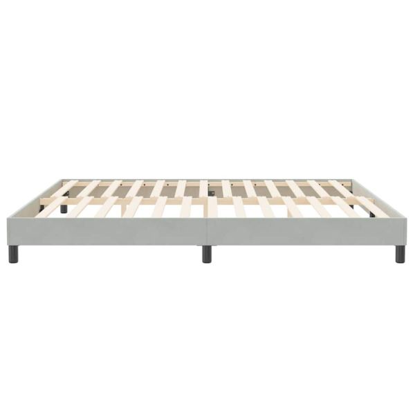 Box Spring Легло без матрак Светло сиво 200x220 cm Кадифе