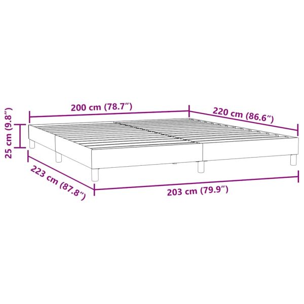 Box Spring Легло без матрак Светло сиво 200x220 cm Кадифе