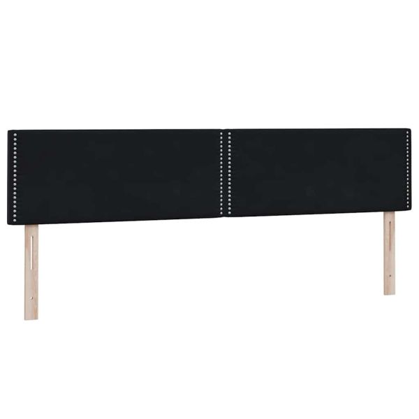 Боксспринг легло с матрак, черно, 180x220 см, кадифе