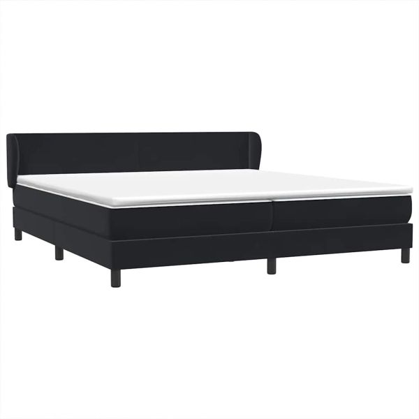 Box Spring легло с матраци Black 180x210 cm Velvet