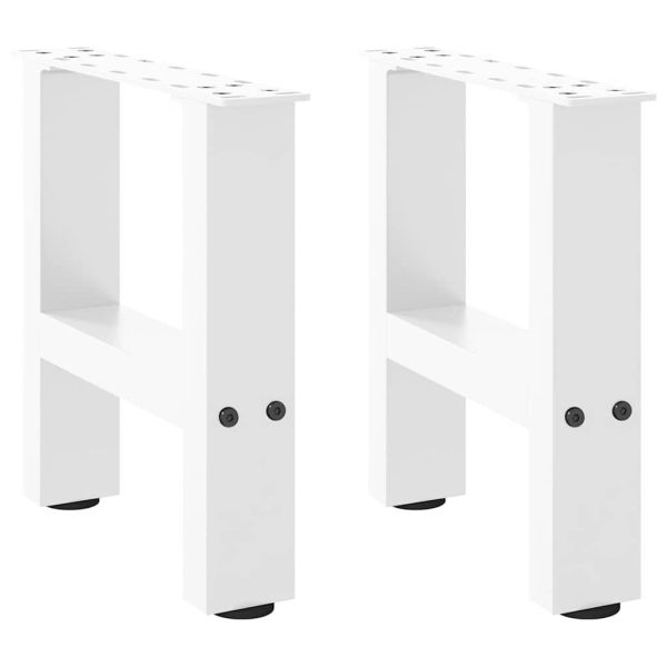 Крака за масичка за кафе, бели, 2 бр., 40 x (30-31) см, стомана