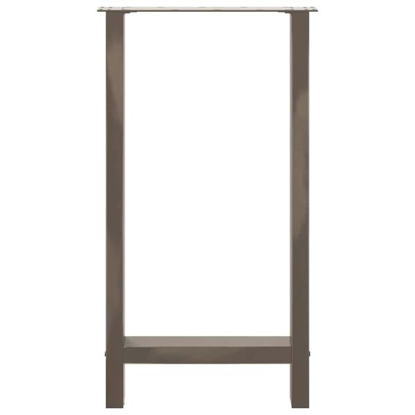 Крака за бар маса, естествена стомана, 2 бр., 40 x (90-91) см, стомана