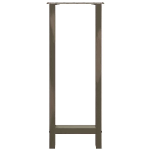 Крака за бар маса, естествена стомана, 2 бр., 50 x (100-101) см, стомана