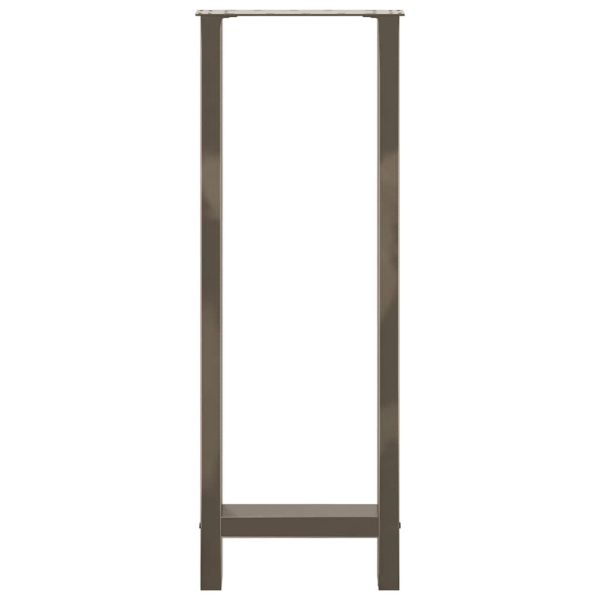 Крака за бар маса, естествена стомана, 2 бр., 40 x (110-111) см, стомана