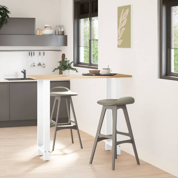 Крака за бар маса, бели, 2 бр., 50 x (110-111) см, стомана