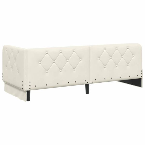 Ъглова рамка за легло с таблото Крем 80 x 200 cm Кадифе
