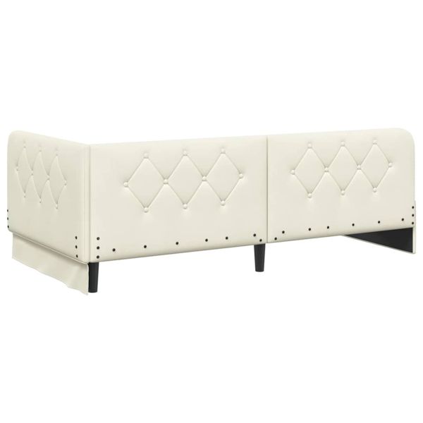 Ъглова рамка за легло с таблото Крем 100 x 200 cm Кадифе