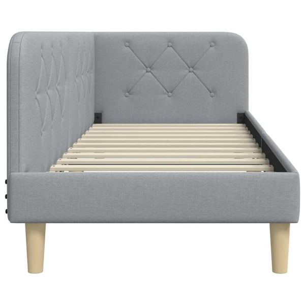 Ъглова рамка за легло с таблото Светлосиво 80 x 200 cm текстил