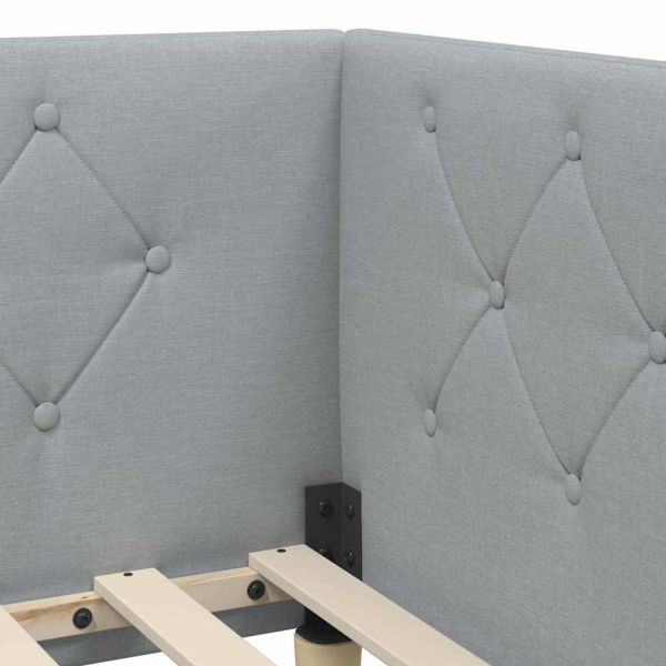 Ъглова рамка за легло с таблото Светлосиво 80 x 200 cm текстил