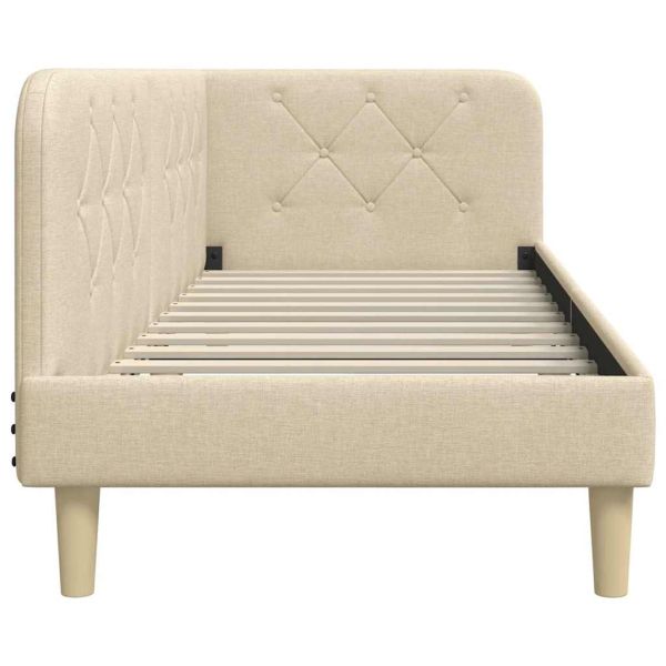 Ъглова рамка за легло с таблото Крем 80 x 200 cm текстил