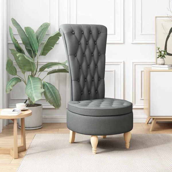 Стол с тапицерия Тъмен сив 56,5 x 70 x 110 см текстил