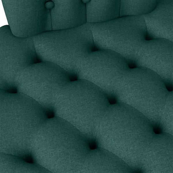 Стол с тапицерия Тъмен зелен 56,5 x 70 x 110 см текстил