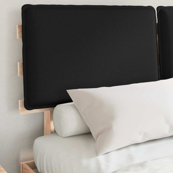 Леглова рамка с тапицирана гръбна част Черно 150 x 200 cm