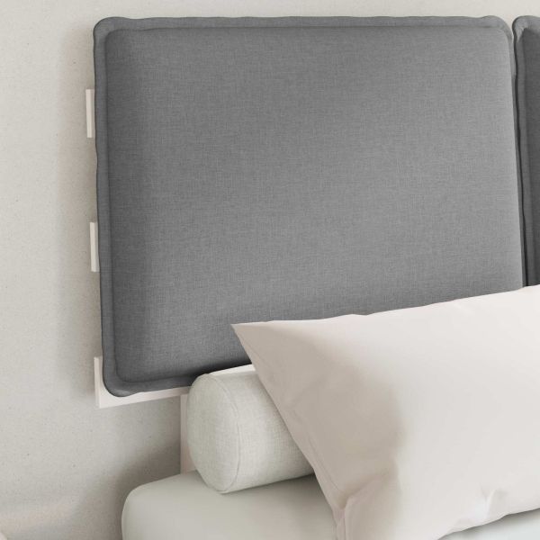 Леглова рамка с тапицирана гръбна част Светлосиво 120 x 200 cm