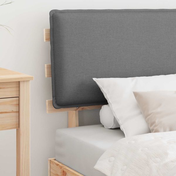 Леглова рамка с тапицирана гръбна част Светлосиво 100 x 200 cm