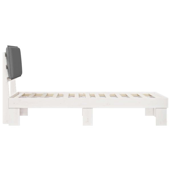 Леглова рамка с тапицирана гръбна част Светлосиво 75 x 190 cm