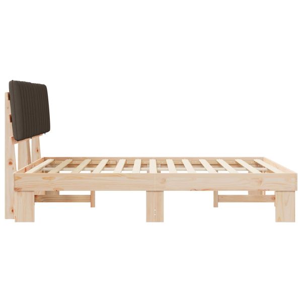 Леглова рамка с тапицирана гръбна част Таупе 160 x 200 cm