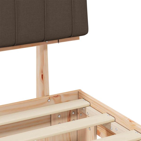 Леглова рамка с тапицирана гръбна част Таупе 150 x 200 cm