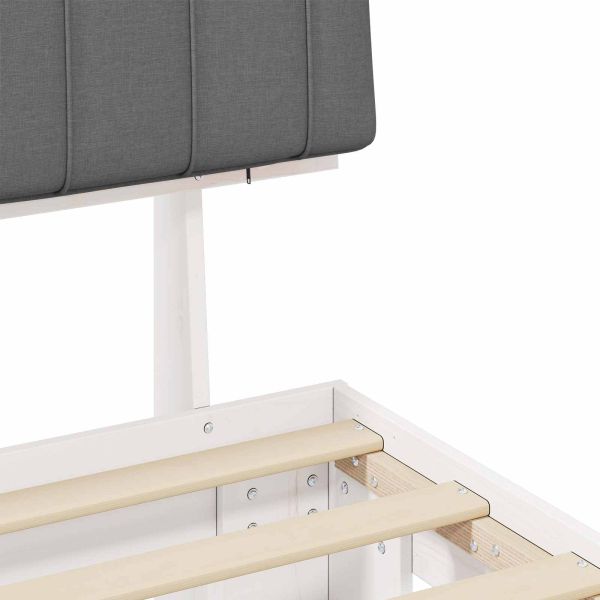 Леглова рамка с тапицирана гръбна част Светлосиво 150 x 200 cm