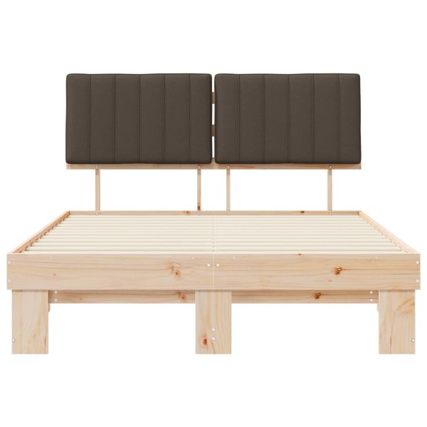 Леглова рамка с тапицирана гръбна част Таупе 140 x 200 cm