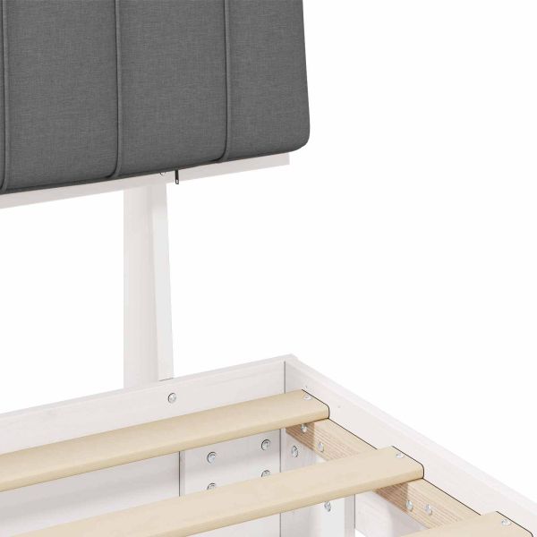 Леглова рамка с тапицирана гръбна част Светлосиво 140 x 200 cm