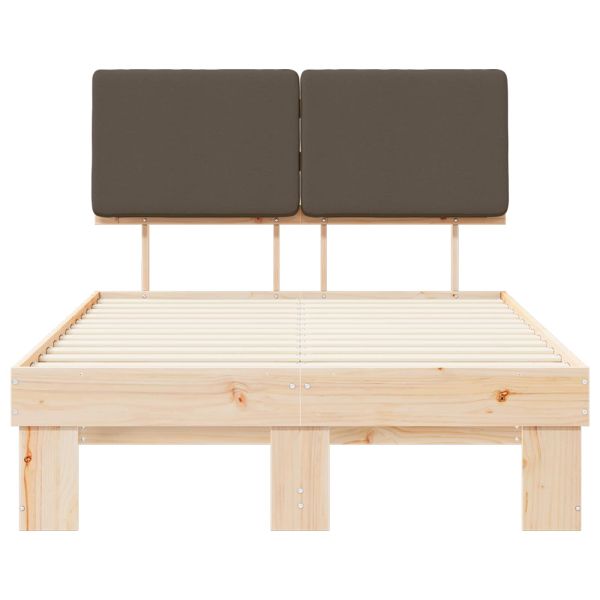 Леглова рамка с тапицирана гръбна част Таупе 120 x 200 cm
