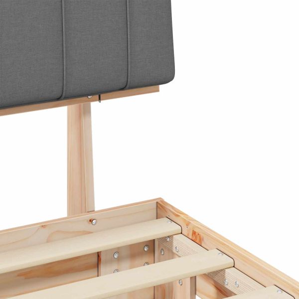 Леглова рамка с тапицирана гръбна част Светлосиво 120 x 190 cm