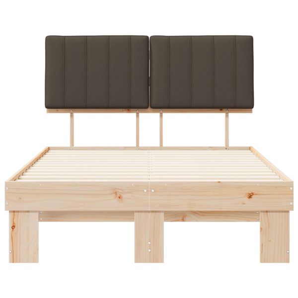 Леглова рамка с тапицирана гръбна част Таупе 120 x 190 cm