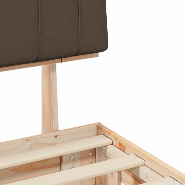 Леглова рамка с тапицирана гръбна част Таупе 120 x 190 cm